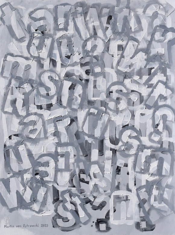 Martin von Ostrowski: Warum Kunst?, 2023, Öl auf Leinwand, 60 x 45 cm