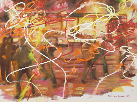 Martin von Ostrowski: Unruhen, 2006, Öl auf Leinwand, 60 x 80 cm