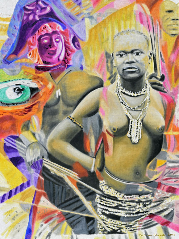 Martin von Ostrowski: Selbstbewußte Afrikanerin, 2018, Öl auf Leinwand, 80 x 60 cm
