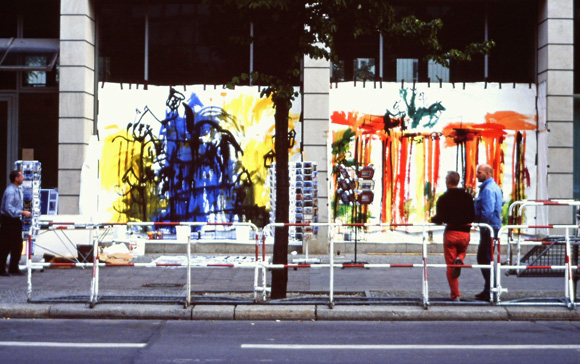 Martin von Ostrowski: Blind Malen, Aktion Unter den Linden 69D, Juni 1996
