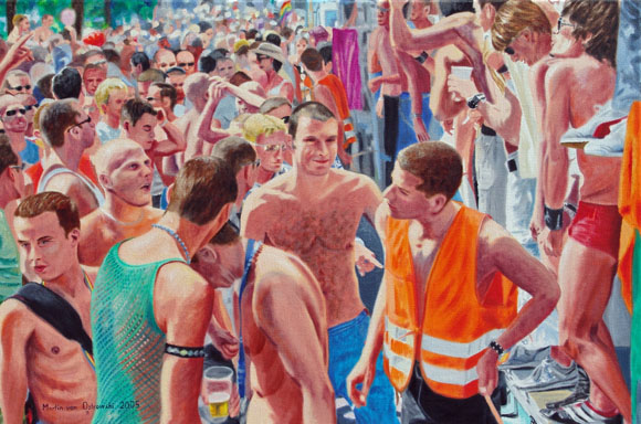 Martin von Ostrowski: Die Menge, 2005, Öl auf Leinwand, 60 x 80 cm