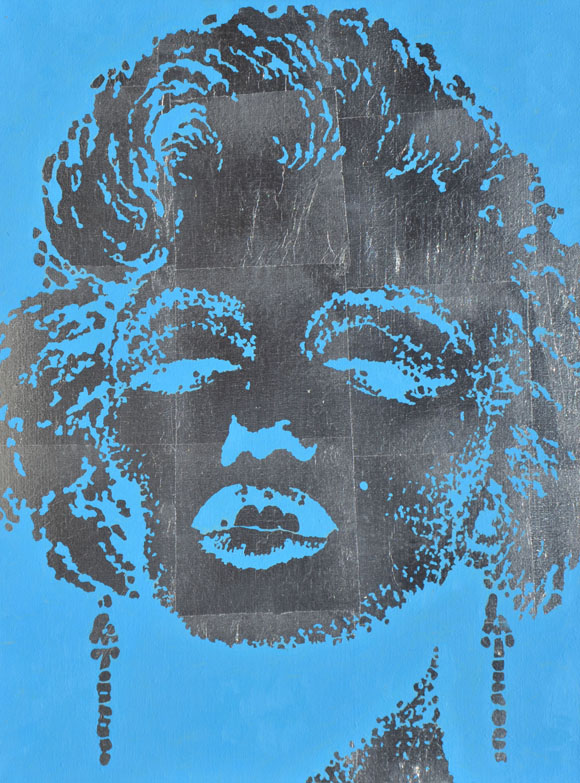 Martin von Ostrowski: Königin Luise cyanblau, 1995, Öl auf Leinwand, 60 x 45 cm