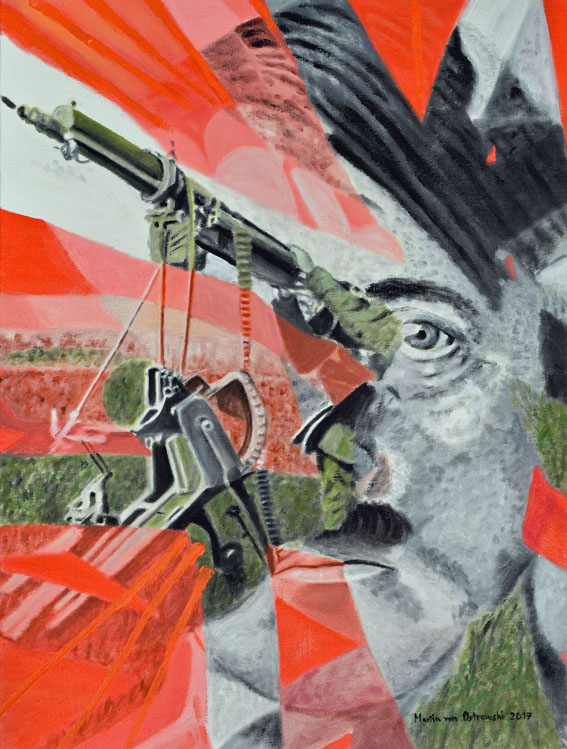 Martin von Ostrowski: Psychogramm Adolf Hitler, 2017, Öl auf Leinwand, 60 x 45 cm
