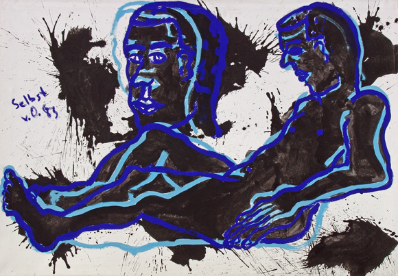 Martin von Ostrowski: Selbst, 1983, Öl auf Leinwand, 80 x 150 cm