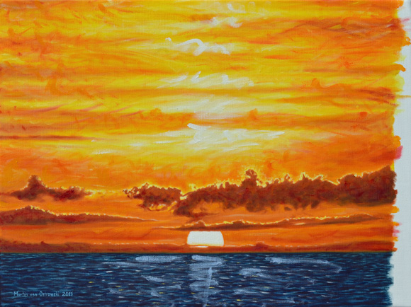 Martin von Ostrowski: Sonnenuntergang 2011, Öl auf Leinwand, 60 x 80 cm