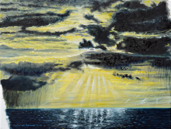 Martin von Ostrowski: Sonnenuntergang 2010, Öl auf Leinwand, 60 x 80 cm